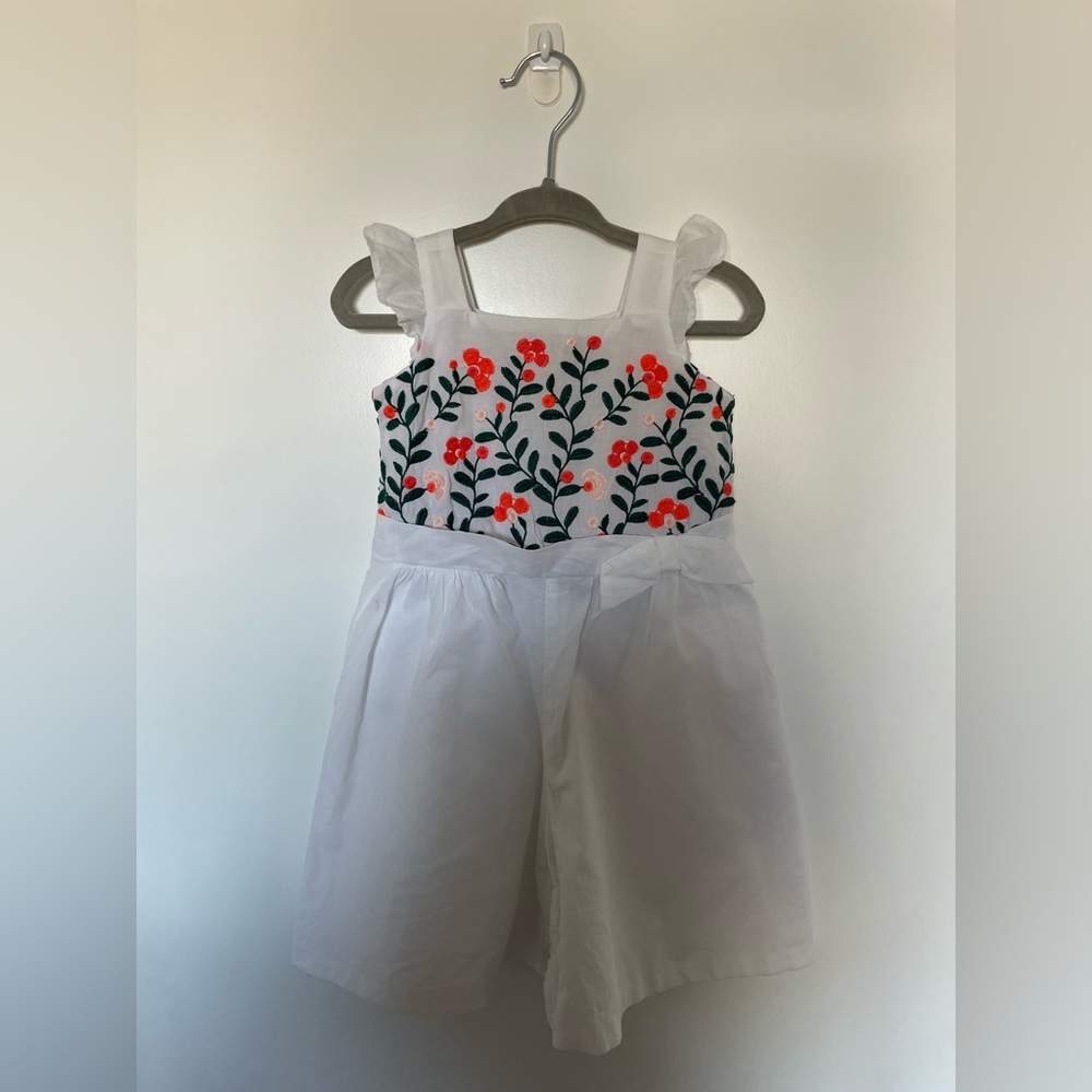 JANIE & JACK 6-12 month floral embroidered white jumpsuit